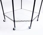 Bonnlo 6-Tier Rolling Heavy Duty Commercial Polygonal Corner Shelf Wire Shelving Unit Adjustable Storage Rack Free Standing Garage with 5 Wheels 26 4/5" L x 26 4/5" W x 71" H Inches (Black) - Image 7