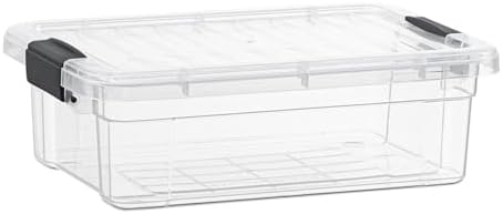 Superio 13.7 Quart Clear Plastic Storage Bin with Lid, Stackable Organizer Box, BPA-Free Storage Container for Home, Garage, School & Office, 1 Pack by Superio