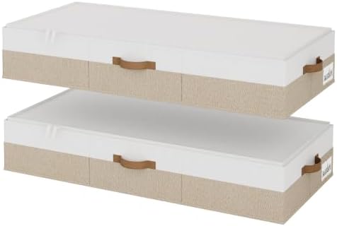StorageWorks 7 Inch Low Profile Under Bed Clothes Storage Bins with Lids by StorageWorks