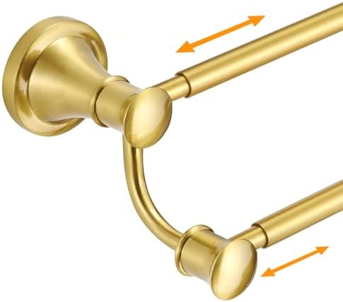 Hoimpro Double Towel Bar Towel Rack for Bathroom Wall Mounted Brushed Gold by Hoimpro