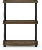 Furinno TURN-N-TUBE Storage Shelves, 3-Tier Book Shelf, Corner Shelf, Toolless Open Shelves, for Organization and Storage, Living Room, Garage, Home Office, Columbia Walnut - Image 6