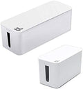 Bluelounge CableBox Cable and Cord Management System - Set of 1 Large and 1 Mini Box - White by Bluelounge