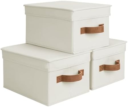 StorageWorks Fabric Storage Bins with Lids, Closet Storage Bins by StorageWorks