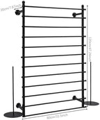 Ribbon Storage Organizer, Wall Mounted Ribbon Organizer, 12-Tier Metal Gift Wrapping Paper Rack, Spool Tie Scarf Hijab Belt Towel Hanger, for Home, Craft Room, Flower Shop, Black, 31.5in Wide - Image 2