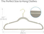 ManGotree Velvet Coat Hangers with 360° Swivel Gold Hook 36 Pack Grey - Image 3