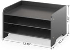 Bamboo File Organizer for Desk, Desktop Paper Tray and Mail Holder - Image 3