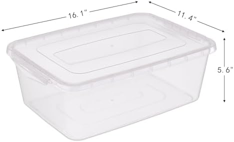 12 Packs Clear Storage Latching Boxes, 16 Quart Plastic Storage Latching Bin with Lid - Image 2