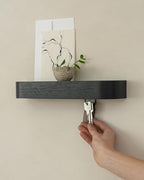 Kazai. Key Holder 'Toke' | Minimalist Key Hook Design from Berlin | Modern Key Holder Wall Mount with Wooden Shelf | Key Rack for Wall as Entryway Organizer | Oak, Black - Image 4