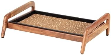 Anji Mountain Heavy Duty Waterproof Wooden Shoe Storage Mat Organizer/Boot Storage Tray Multi Use for Entryway with Coir, Tan and Khaki Insert, 1 Tier, Fits 2 Pair (26.5" Wide) by AnjiMountain
