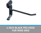 SSWBasics 4 Inch Black Gridwall Hooks - Pack of 50 - Image 3