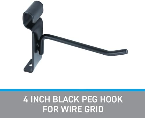 SSWBasics 4 Inch Black Gridwall Hooks - Pack of 50 - Image 3