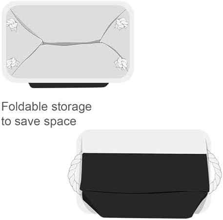 TheWarmHome Storage Bins for Shelves - 6 Pack 11.8x7.8x5.2 inch Collapsible Storage Cubes, Basket for Gifts Empty Closet Organizing Dog Toy Box (White & Black) - Image 7