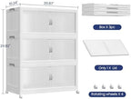 180QT Extra Large Stackable Storage Bins with Lid, 45Gal Plastic Closet Organizers and Storage Drawer, Collapsible Cabinet Box with Wheels Clear Doors for Home Kitchen Office, 3Pack White - Image 2