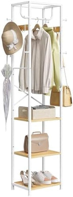ELYKEN Coat Rack Freestanding, Hall Tree with 3 Shelves and 12 Hooks by ELYKEN