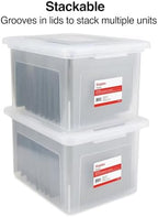 STAPLES Plastic File Box with Snap Lid, Letter/Legal Size, Clear, 4/Carton - Image 6
