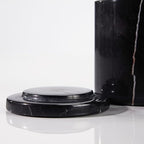 Black Marble Storage Canister, Cylinder 3 inch Diam x 3.5 Inch Ht Marble Jar with Lid, Natural Premium Bathroom Organizer for Cotton Balls, Jewery, Bath Salt, Q tip Holder for Powders, Countertop - Image 5