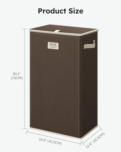SOLEDI 100L Laundry Hamper with Lid, Large Collapsible Laundry Basket - Image 3