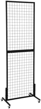 1.8' x 5.7' Grid Wall Panels Standing Wire Grid, Display Rack with T-Base Wheels Freestanding Gridwall Panel Tower for Shows, Black by OUDUCK