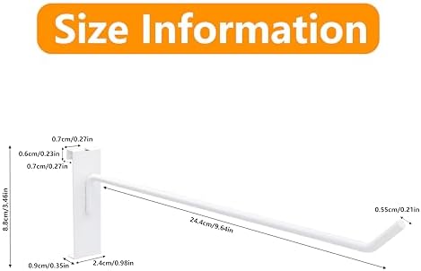 10 inch Gridwall Hooks, White, 50 Pieces Gridwall Accessories - Image 7
