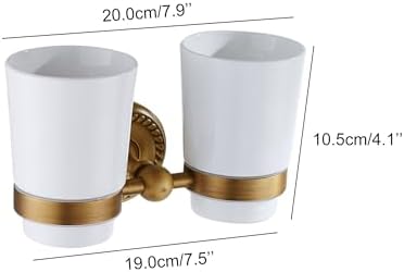 Antique Bronze Double Toothbrush Holder for Bathroom Tumble Holder Wall Mounted - Image 2