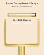 YUMORE Toilet Paper Holder Stand with Weighted Base, Brushed Gold - Image 5