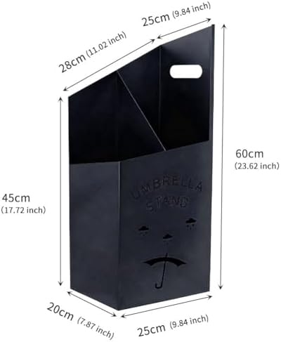 9.84" D x 7.87" W x 23.62" H Detachable Base Umbrella Stand - Elegant Raindrop Design, Water Collection Tray, Gold/Black Finish, Durable Home & Office Organizer - Image 4