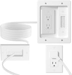 in Wall Cable Management Kit with Brush Wall Plate TV Wire Hider for Wall 2AC Recessed Outlet Box 9.8ft Cord for TV Gaming Consoles Soundbars Home Theater Setups by Unknown