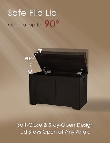 DINZI LVJ Storage Chest, Wooden Toy Box, Espresso 31.5" L - Image 5