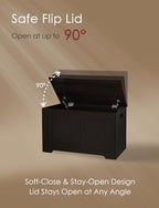 DINZI LVJ Storage Chest, Wooden Toy Box, Espresso 31.5" L - Image 5