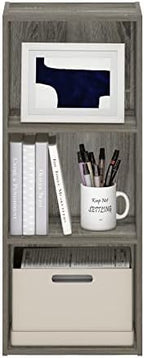 Furinno LUDER Book Shelf, 3-Cube Bookshelf, Bookcase with Open Shelves, 9.3 x 12 x 31.5, Easy Assembly, for Living Room, Bedroom, Home Office, French Oak - Image 6