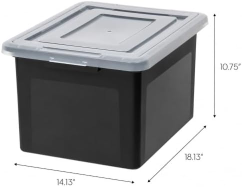 IRIS USA 4-Pack 35 Qt. Letter/Legal File Box with Latching Lid, Black - Image 2