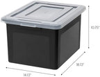 IRIS USA 4-Pack 35 Qt. Letter/Legal File Box with Latching Lid, Black - Image 2