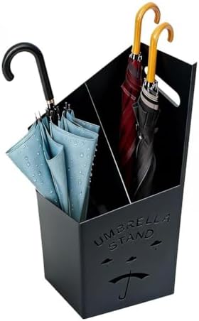 9.84" D x 7.87" W x 23.62" H Detachable Base Umbrella Stand - Elegant Raindrop Design, Water Collection Tray, Gold/Black Finish, Durable Home & Office Organizer by Cre+Cra
