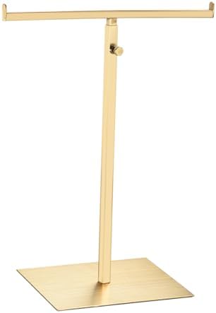 uxcell Purse Display Stand T Shaped Metal Adjustable Handbag Rack Double Hook Holder Necklace Organizer for Home Boutique Store - Gold by uxcell