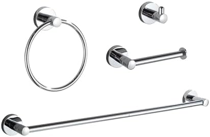 BGL Bathroom Accessory Set Chrome 4 Pieces Bathroom Towel Rack 24 Inches Adjustable Bathroom Hardware Set by BGL