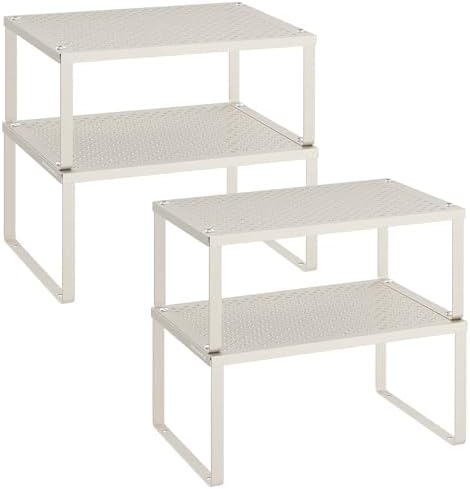 SONGMICS Set of 4 Metal Spice Racks, Stackable Expandable Shelf Risers by SONGMICSbySONGMICSHOME