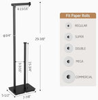 KES Toilet Paper Holder Stand with Weighted Base, Matte Black, 29.5" H - Image 5