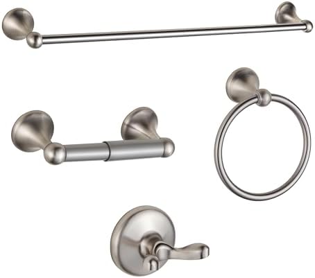 BGL Bathroom Accessory Set, Brushed Nickel Adjustable Expandable Towel Bar 4-Piece Bathroom Hardware Set Wall Mounted by BGL