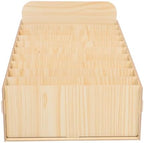 Wooden Mail Organizer with Multi Compartment Design for Efficient Sorting and Large Capacity Storage, Beige Rustic Finish Organizer Box for Home and Office Use by Unknown