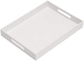 KEVLANG Glossy White Acrylic Serving Tray, 12x16Inch, Sturdy Kitchen Countertop Organizer, Decorative Vanity Table Tray, Ottoman Tray, 3/16 inch Thickness by KEVLANG