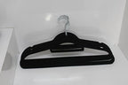 Non-Slip Clothes Hangers Set – Slim Velvet Coat Hangers with Swivel Hooks – Space-Saving Shirt, Dress & Jacket Hangers for Closet Organization (30, Black) - Image 6