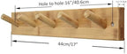 SKOLOO Coat Rack Wall Mount 17 inch, 5 Hooks, Bamboo, Shaker Style, Natural - Image 5