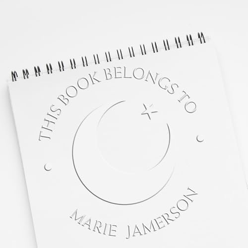Custom Made Home Embosser - Desk Serene Crescent Home Library Embossing Stamp - Ideal Islamic Gift for Muslim Families - Personalized Book Embosser for Home Libraries - Elegant Custom Stamp for Books by AcornSalesCo