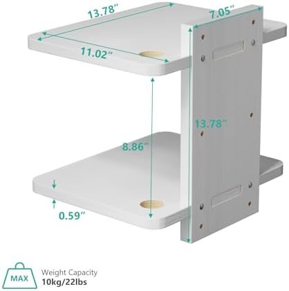 WALI 2 Tier Floating TV Wall Shelf for Projector, DVD Player - Image 4