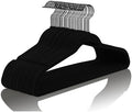 MIZGI Black Velvet Hangers 100 Pack Non Slip Heavy Duty Black Hooks by MIZGI