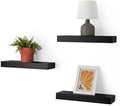 Amazon Basics Wood Floating Wall Shelves, 3-Pack, Black, 15.8" x 5" x 1.8" by AmazonBasics