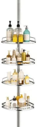 Corner Shower Caddy Tension Pole, Stable, No-Drill for Renters by Unknown