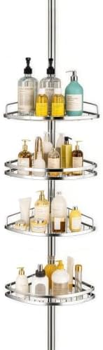 Corner Shower Caddy Tension Pole, Stable, No-Drill for Renters by Unknown