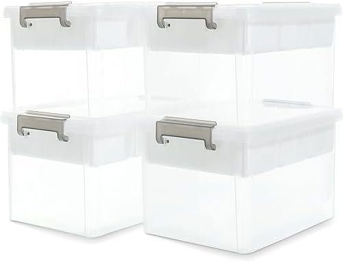 Citylife 17QT 4Packs Clear Craft Organizers and Storage Box with Tray by CITYLIFEHomeOrganization