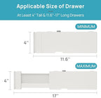 Vtopmart Drawer Dividers for Clothes 4 Pack, Adjustable 4" High Expandable from 11.6"-17" Dresser Drawer Organizer, Plastic Drawers Separators for Dresser, Baby Clothes, Kitchen and Office Storage - Image 3